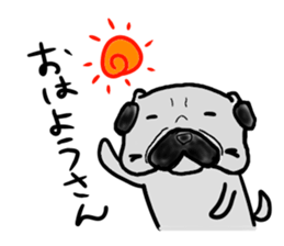 oosaka pug sticker sticker #9357727