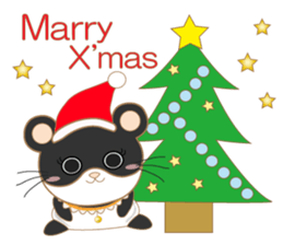 pandacat xmas and newyear winter sticker sticker #9357810