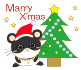 pandacat xmas and newyear winter sticker sticker #9357810