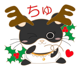 pandacat xmas and newyear winter sticker sticker #9357812