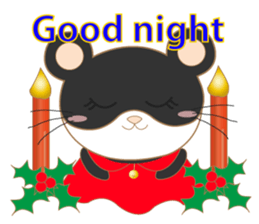 pandacat xmas and newyear winter sticker sticker #9357814