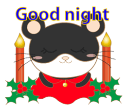 pandacat xmas and newyear winter sticker sticker #9357814