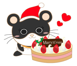 pandacat xmas and newyear winter sticker sticker #9357818
