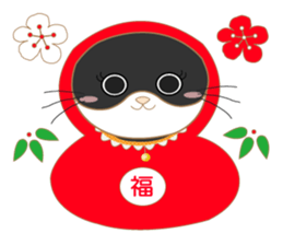 pandacat xmas and newyear winter sticker sticker #9357824