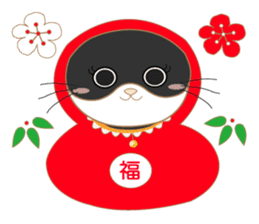 pandacat xmas and newyear winter sticker sticker #9357824