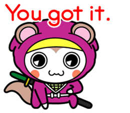 Flying squirrel ninja Momomaru(English) sticker #9358825