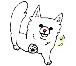 white dog's life- happy- sticker #9360048