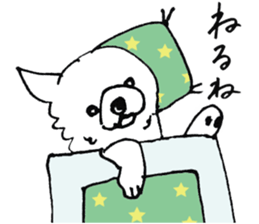 white dog's life- happy- sticker #9360050