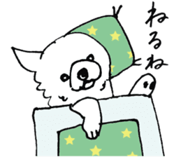 white dog's life- happy- sticker #9360050