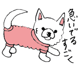white dog's life- happy- sticker #9360051