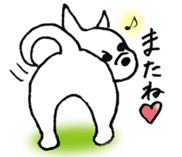 white dog's life- happy- sticker #9360052