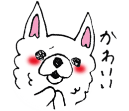 white dog's life- happy- sticker #9360053