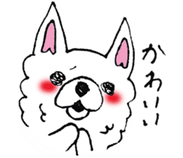 white dog's life- happy- sticker #9360053