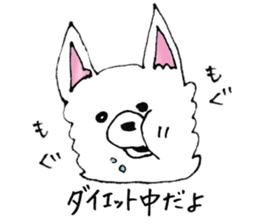 white dog's life- happy- sticker #9360055