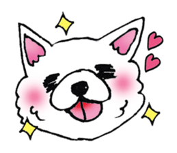 white dog's life- happy- sticker #9360058