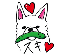 white dog's life- happy- sticker #9360059