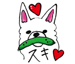 white dog's life- happy- sticker #9360059