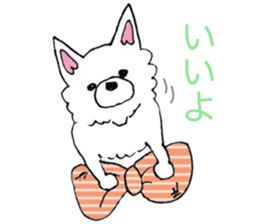 white dog's life- happy- sticker #9360063