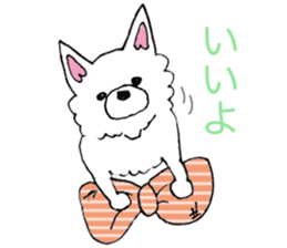 white dog's life- happy- sticker #9360063