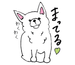 white dog's life- happy- sticker #9360070