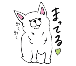 white dog's life- happy- sticker #9360070
