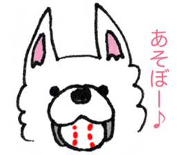 white dog's life- happy- sticker #9360082