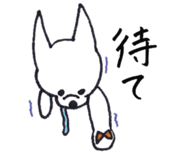 white dog's life- happy- sticker #9360084