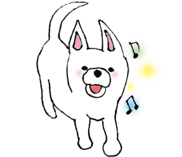 white dog's life- happy- sticker #9360087