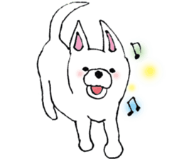 white dog's life- happy- sticker #9360087