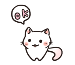 Cute white cat is Nyanko sticker #9363928
