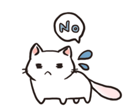 Cute white cat is Nyanko sticker #9363929