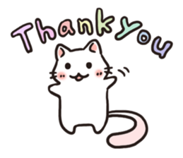 Cute white cat is Nyanko sticker #9363930
