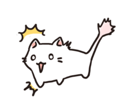 Cute white cat is Nyanko sticker #9363931
