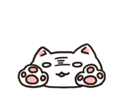 Cute white cat is Nyanko sticker #9363932