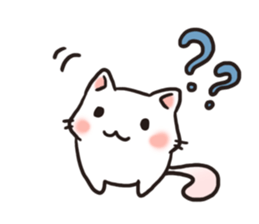 Cute white cat is Nyanko sticker #9363933