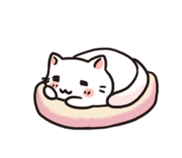 Cute white cat is Nyanko sticker #9363935