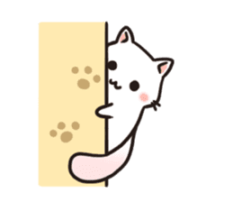 Cute white cat is Nyanko sticker #9363936