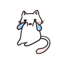 Cute white cat is Nyanko sticker #9363938
