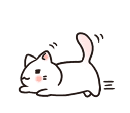 Cute white cat is Nyanko sticker #9363940