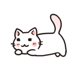 Cute white cat is Nyanko sticker #9363941