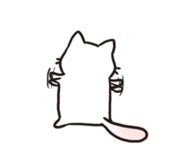 Cute white cat is Nyanko sticker #9363942