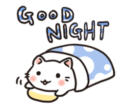 Cute white cat is Nyanko sticker #9363945