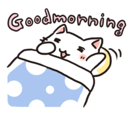 Cute white cat is Nyanko sticker #9363947