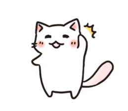 Cute white cat is Nyanko sticker #9363948