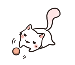 Cute white cat is Nyanko sticker #9363949