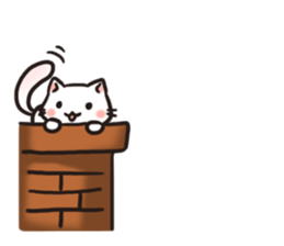 Cute white cat is Nyanko sticker #9363950