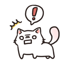 Cute white cat is Nyanko sticker #9363951
