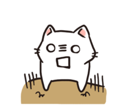 Cute white cat is Nyanko sticker #9363952