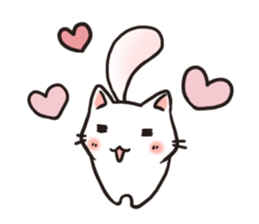 Cute white cat is Nyanko sticker #9363953
