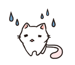 Cute white cat is Nyanko sticker #9363954